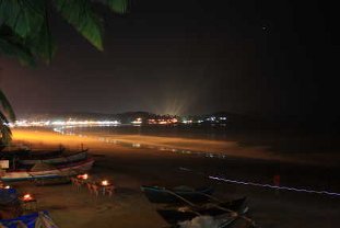 photo of palolem beach at night