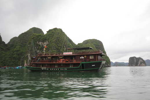 Photograph of the boats in Halong Bay